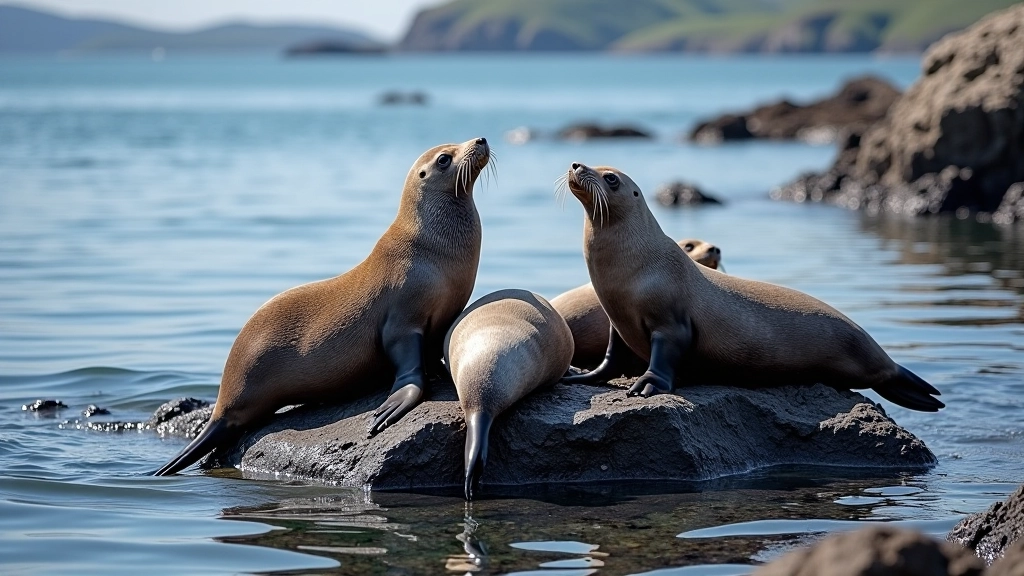 Seals resting on rocks in Kenmare Bay